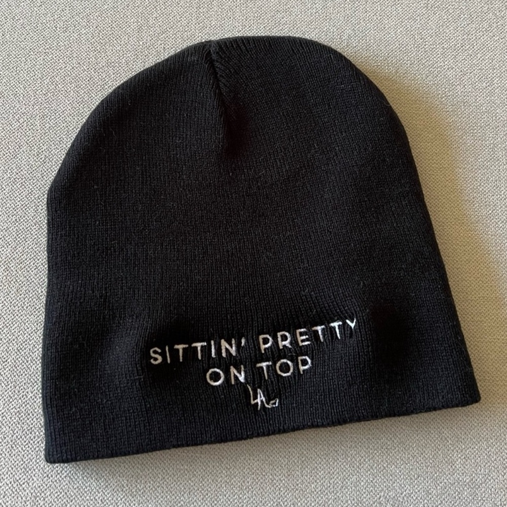 Unisex Lauren Alaina “Sittin’ Pretty On Top” Signature Embroidered Black Beanie